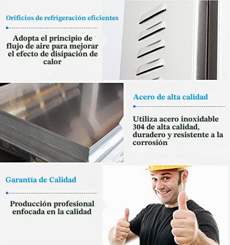 201 Armario Electrico de acero inoxidable, Caja de Distribución Eléctrica impermeable Exterior, Caja Cuadro Electrico de pared, Armario de Contadores con cerradura 60 * 50 * 18cm