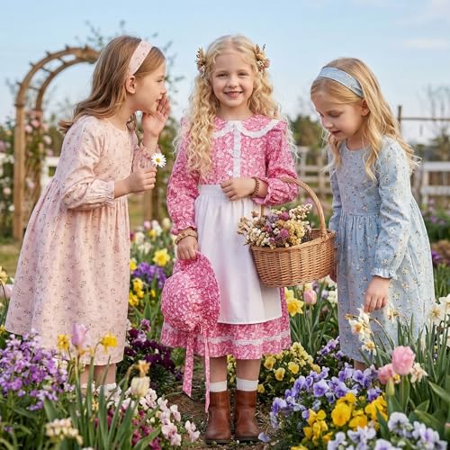 Disfraz colonial floral para niñas 10-12 años miniatura 2