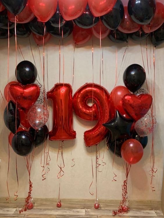 Image of Red Number 9 Balloon 40 Inch, 9th Birthday Party Decorations, Giant 9 Foil Balloon for Party Supplies