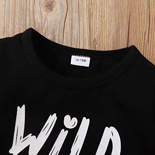 Kucnuzki Toddler Baby Boy Clothes Summer Outfits Short Sleeve Letters Printed Shirt Shorts Sets 2PC Little Boy Clothing (Black, 2-3T) - Thumbnail 6