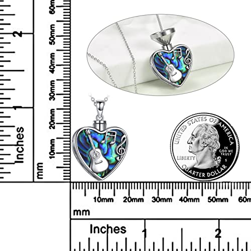 CRMAD Guitar Necklaces Sterling Silver Guitar Abalone Shell Necklace Punk Music Jewelry Bank Gifts for Guitar Players Guitar Lover Men Women3
