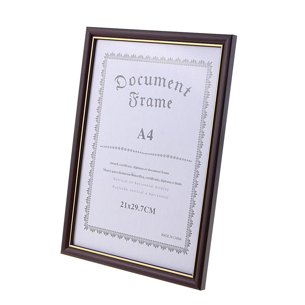 barenx Drewniana rama dwutrybowa ¨uchwyt na biurko lub ścianę - rozmiar A4 - zdjęcie/dokumenty/dzieło artystyczne/ramka dyplomowa ¨CHome/ramki ekspozycyjne do biura - brązowa