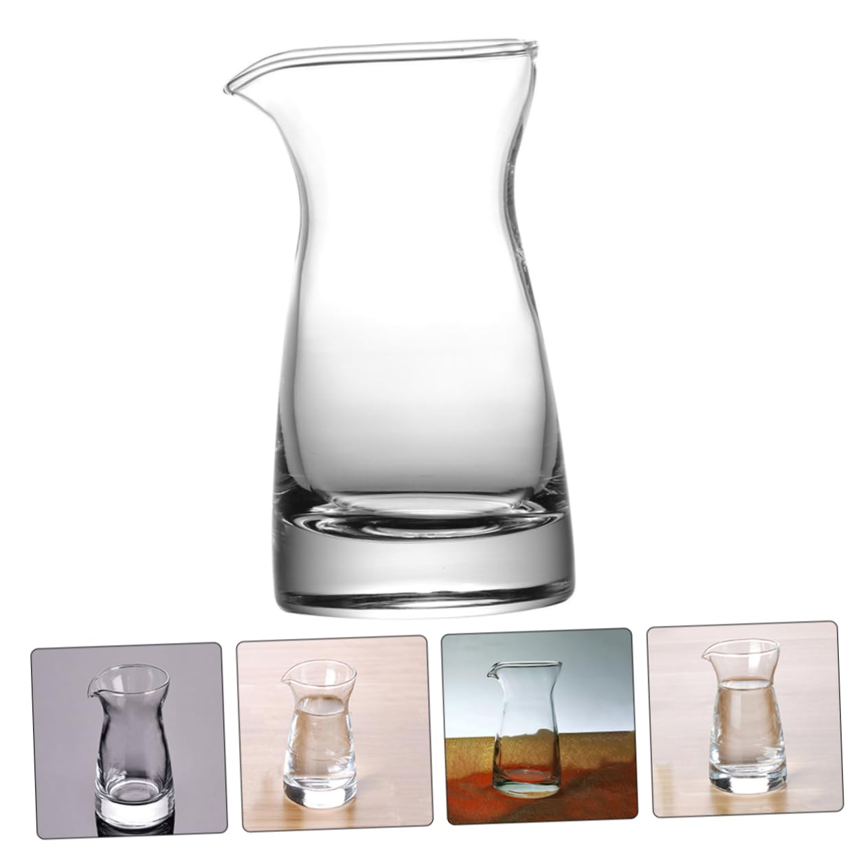 Amosfun 6 Stück Glas Milchkrüge 80ml mit Ausguss Elegantes Design Vielseitig Einsetzbar für Restaurant und Catering Glas Saucenkrug