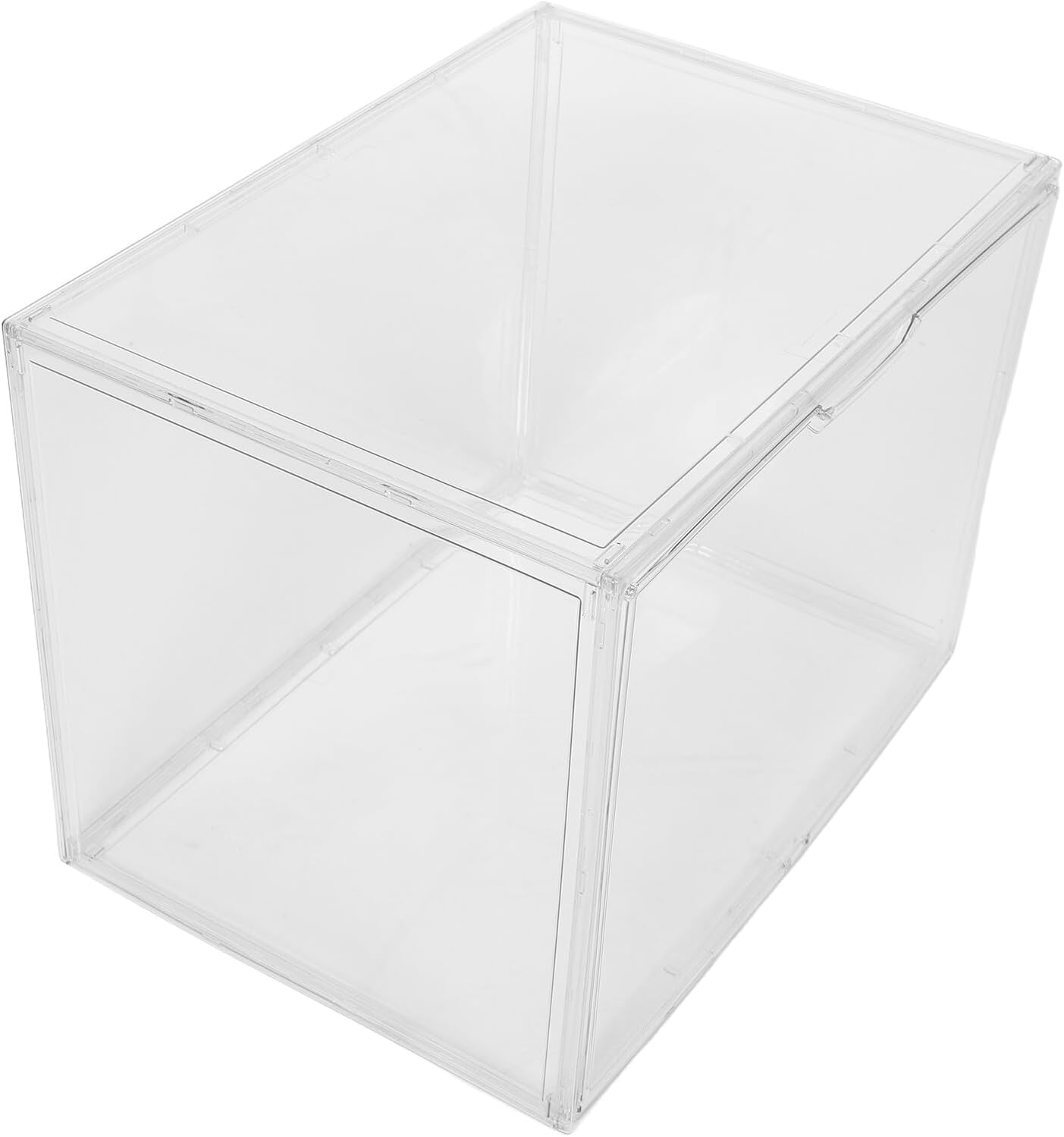 Alipis Acrylic Oversized Shoe Box 45x33x33cm, Stackable Plastic Sneaker Storage Organizer with Side-opening Door, Boot and Sneaker Storage Container for Entryway and Closet