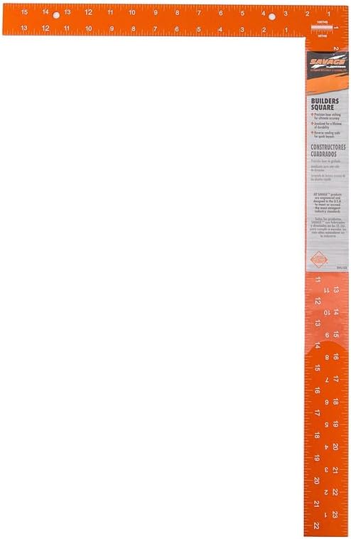 Swanson Tool Co SVL123 Savage 16"x24" Builder Square, Anodized, with Laser-etched Scale