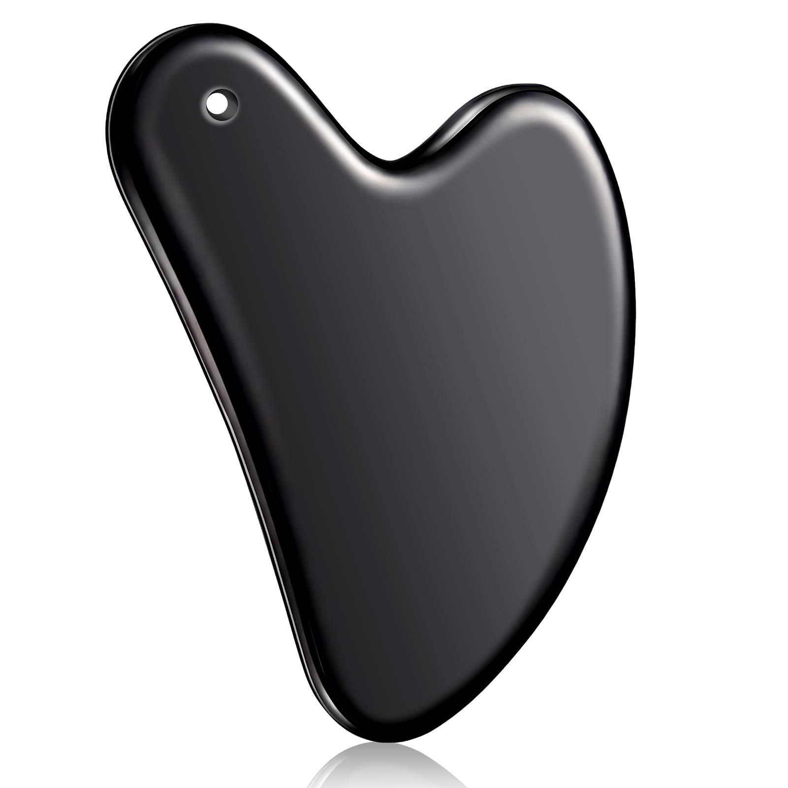 Nuanchu Stainless Steel Gua Sha Facial Tools Metal Guasha Tool for Face Body Jawline Shaper, Double Chin Reducer, Puffiness Reducing, Lymphatic Drainage Massager Skin Care Gift with Pouch(Black)