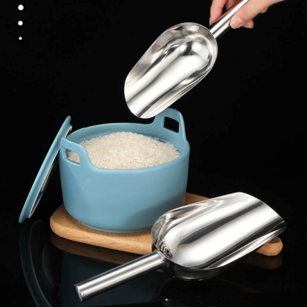 5 Pezzi Paletta per Ghiaccio in Acciaio Inox, Cucchiaini per Caramelle Multiuso, Paletta Cibo, Adatta per Cucine, Bar, Buffet, Cereali, Farina, Grano, Cibo per Gatti, Cibo per Cani