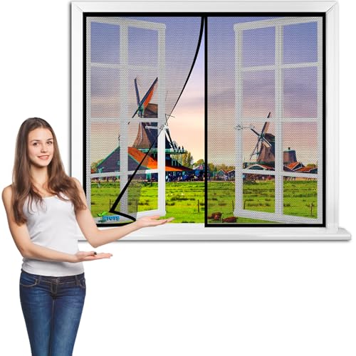 El Mejor Listado de Contraventanas los mejores 10. 48 ContraVentanas con Mosquitera 190 x 140 cm Cortina Mosquitera Magnética Para Puertas Protección Contra Insectos Puerta Balcón Sala Estar Patio Pegado【Negro】