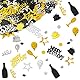 OSDUE Happy Birthday Konfetti Geburtstag Deko, Geburtstag Deko, Konfetti Schwarz Gold für Geburtstag, Jubiläum Party Supplies Deko, Tischdeko Geburtstag, Konfetti Streudeko Geburtstag Schwarz