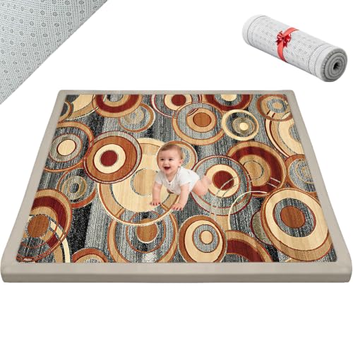 Voxirum Alfombra Bebe Acolchada Plegable 2 cm, Colchoneta Bebe Suelo, Alfombra Infantil, Suelo Bebes Acolchado, Tapete Actividades Bebe, Alfombra Juegos Bebe, Tummy Time Bebe 150 x 150cm