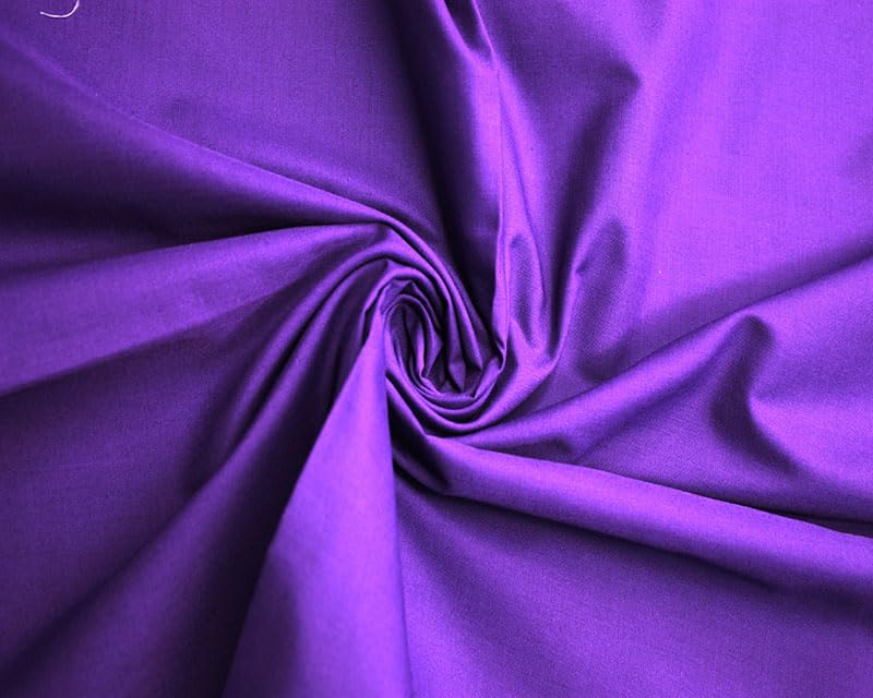 Needleberry Polycotton Fabric - Metre x 112cm - 80% Polyester 20% Cotton - Lightweight Durable Material for Sewing, Crafts & Dressmaking (Purple, 3 Meters)