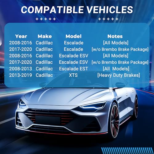 Image of Front Brake Pads For Cadi-llac Escalade XTS, Chevy Avalanche Cheyenne Express Silverado 1500 Suburban Tahoe, GMC Savana Sierra 1500 Yukon XL Brake Pads Semi-Metallic D1363