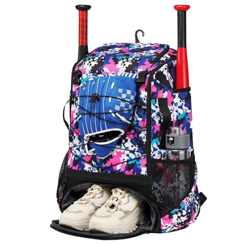 Sac à dos de baseball protecteur en polyester solide pour ranger le casque et les crampons sales
