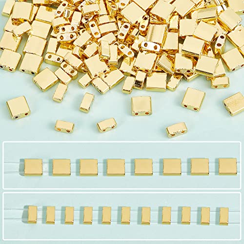 NBEADS 226 Pcs 2-Hole Tila and Half Tila Glass Seed Spacer - Image 3