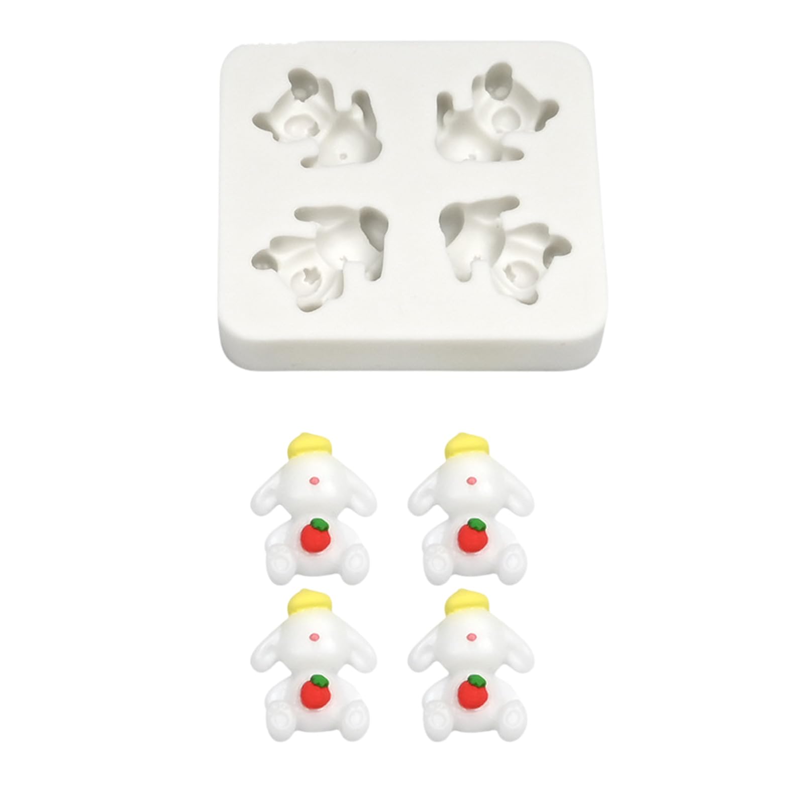 Buxuaaaa Nonstick 3D Mousses Cakes Baking Molds Sturdy Silicone Molds for Baking Strawberry Rabbits Shape Mousses and Puddings Food Grade Silicone
