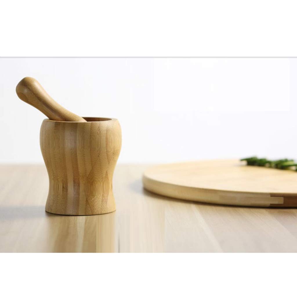 Juego de mortero y mortero, Herramientas de triturador de Madera, Molinillo de Especias, mortero y mortero de ajo, for triturar/moler Pastillas, trituradora de Especias y Hierbas talladas a