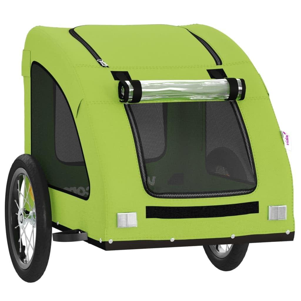 Remolque de bicicleta para mascotas, tela Oxford gris y hierro
