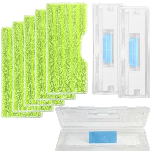 Re-usable Pad Refills Compatible with Shark VacMop Vacuum Spray Mop - 5 Pads and 3 Dirt Chambers Refills for Shark VacMop Pads Washable Microfiber Pads for VM200UK VM200UKPL VM200UKGN Model (A)