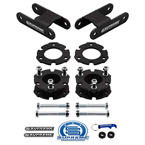Supreme Suspensions - 3" Front + 2" Rear Lift Kit for 2015-2017 Chevy Colorado and GMC Canyon 2WD 4WD - High-Strength Steel Strut Spacers and Rear Shackles Lift Kit