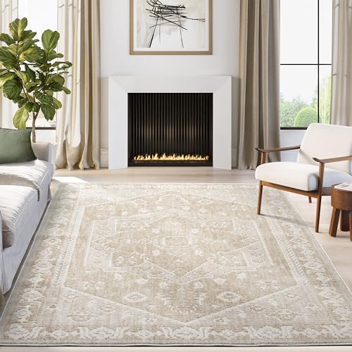 Tapete Beige 7'9" x 10'2" - Estilo Vintage miniatura 1