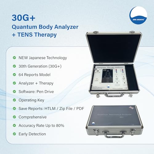 Image of ARG Arogya Quantum Therapy Body Analyser Machine For Full Body Checkup Japanese Technology Scanning with Rod or Palm Generate 45 Reports (Children, Men, Women) Work In Windows 10 (Body Analyzer Therapy)