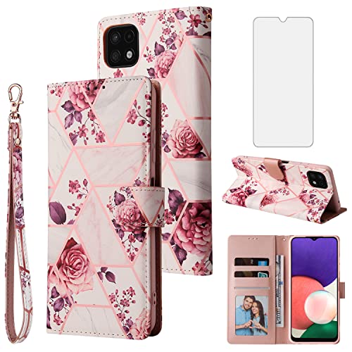 Étui Samsung Galaxy A22 5G Asuwish Or Rose avec protection écran verre