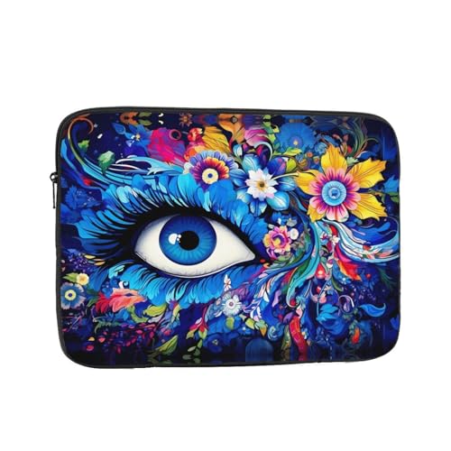 Flower Blue Eyes Laptop Sleeve Case 17 Inch Suitable For Notebook Computer Tablet Traveling Carrying Simple Case