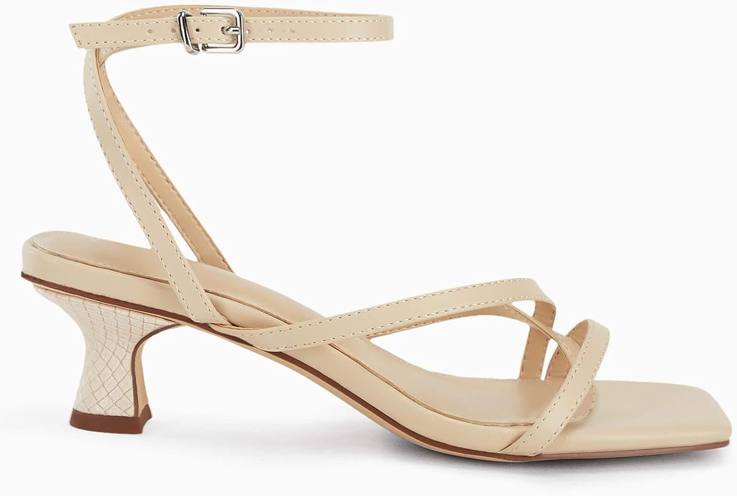 Juliet Holy Womens Strappy Sandals Kitten Heel Open Toe Slingback Ankle Strap Wedding Party Summer Heeled Sandals - Image 4