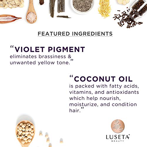 Image of Luseta Purple Conditioner for Colored, Grey and Blonde Women's Hair - 33.8oz, Best for Curly and Damaged Hair, Sulfate & Paraben Free | Color Correcting for Silver Platinum Ash Blonde, Boost Color Vibrancy & Shine Sulfate Free, Maintain a Bright Look