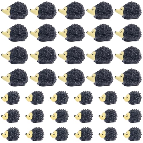 40 mini figurines de hérisson en résine pour décoration de jardin et micro-paysage DIY