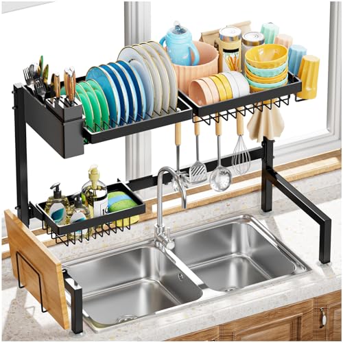 YKLSLH Over The Sink Dish Drying Rack 2 Tiers, for