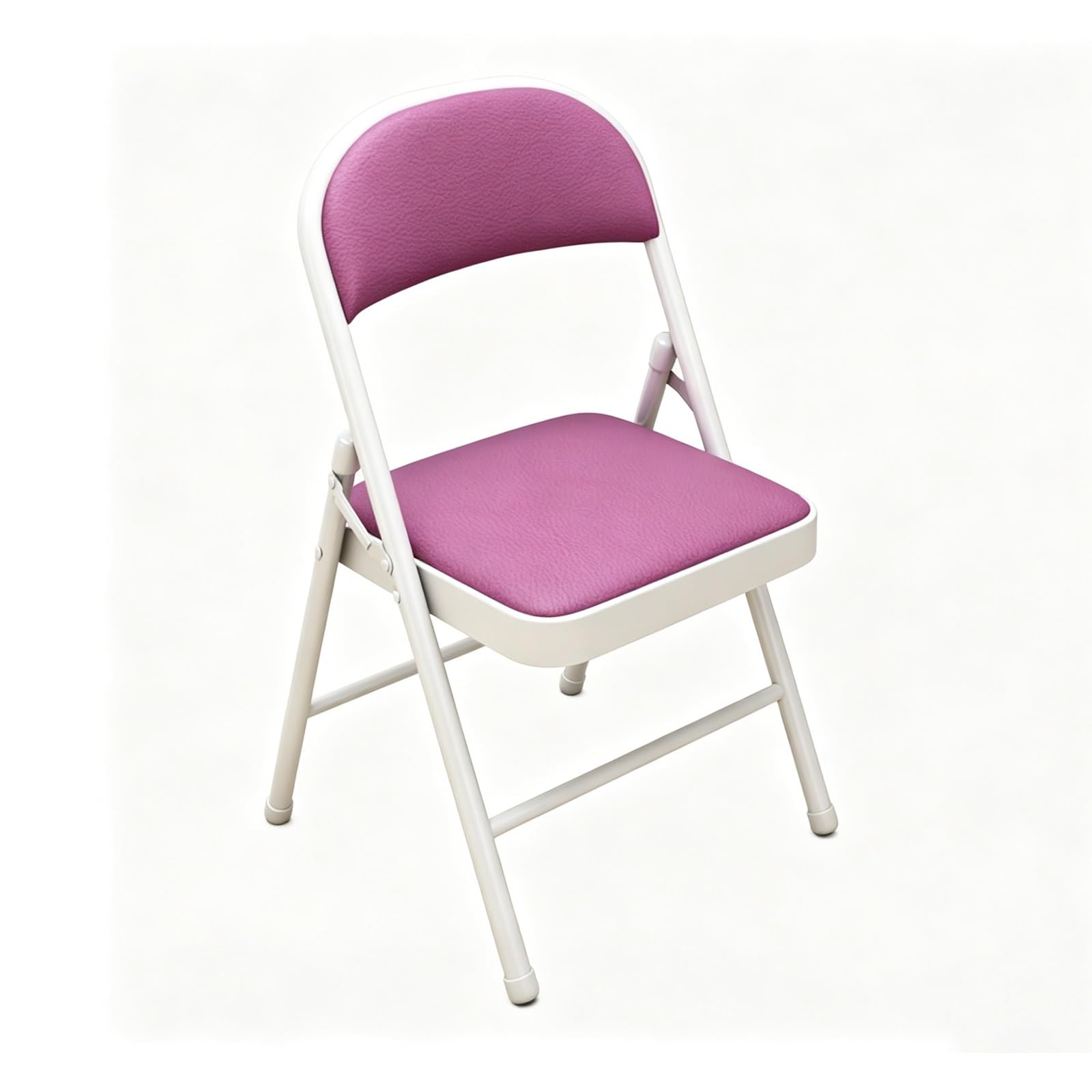 Składane Krzesło Wyściełane Skórą, Składane Krzesła do Układania w Stosy na Zewnątrz ze Stalową Ramą, do Biura, Spotkań, Sali Szkolnej, Imprezy(Purple)