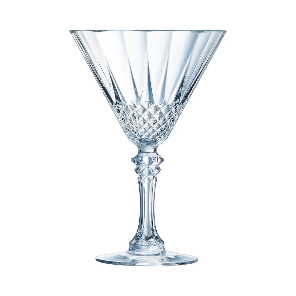 Arcoroc Set de 6 copas martini West Loop de cristalín 27 cl | Transparente, Cristalín, formato cónico, acabado con relieve, 27 cl, 6 piezas, apto para frigorífico, fácil de limpiar