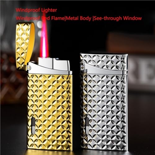 Encendedor metálico mini ultrafino portátil dorado miniatura 4
