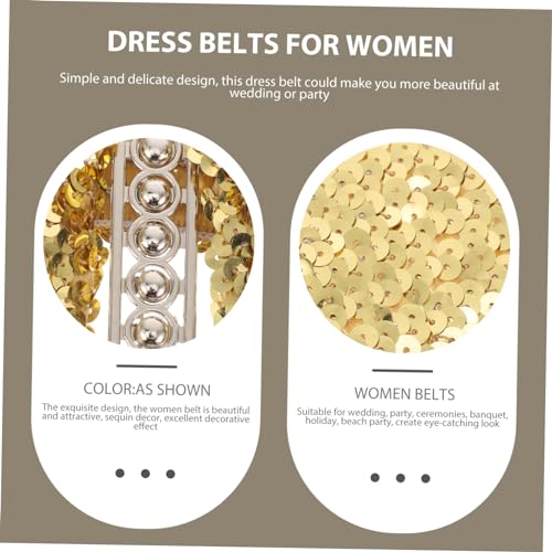 Sequin Wide Elastic Belt for Women Stylish Decorative Waist Belt for Parties Special Occasions Comfortable Stretchy Design2