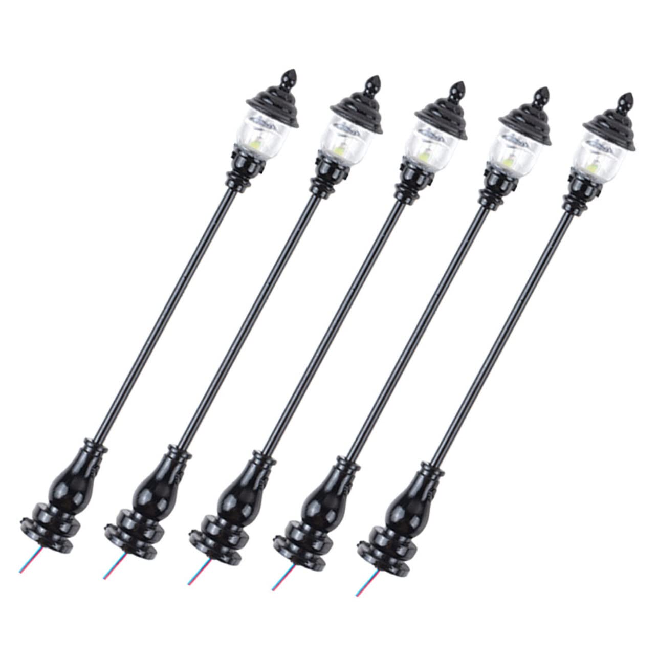 ORFOFE 5Pcs Decorative Miniature Street Lamps Chic Sand Table Light Decor for Mini House Landscape Park Lamp Models for Realistic Miniature Settings