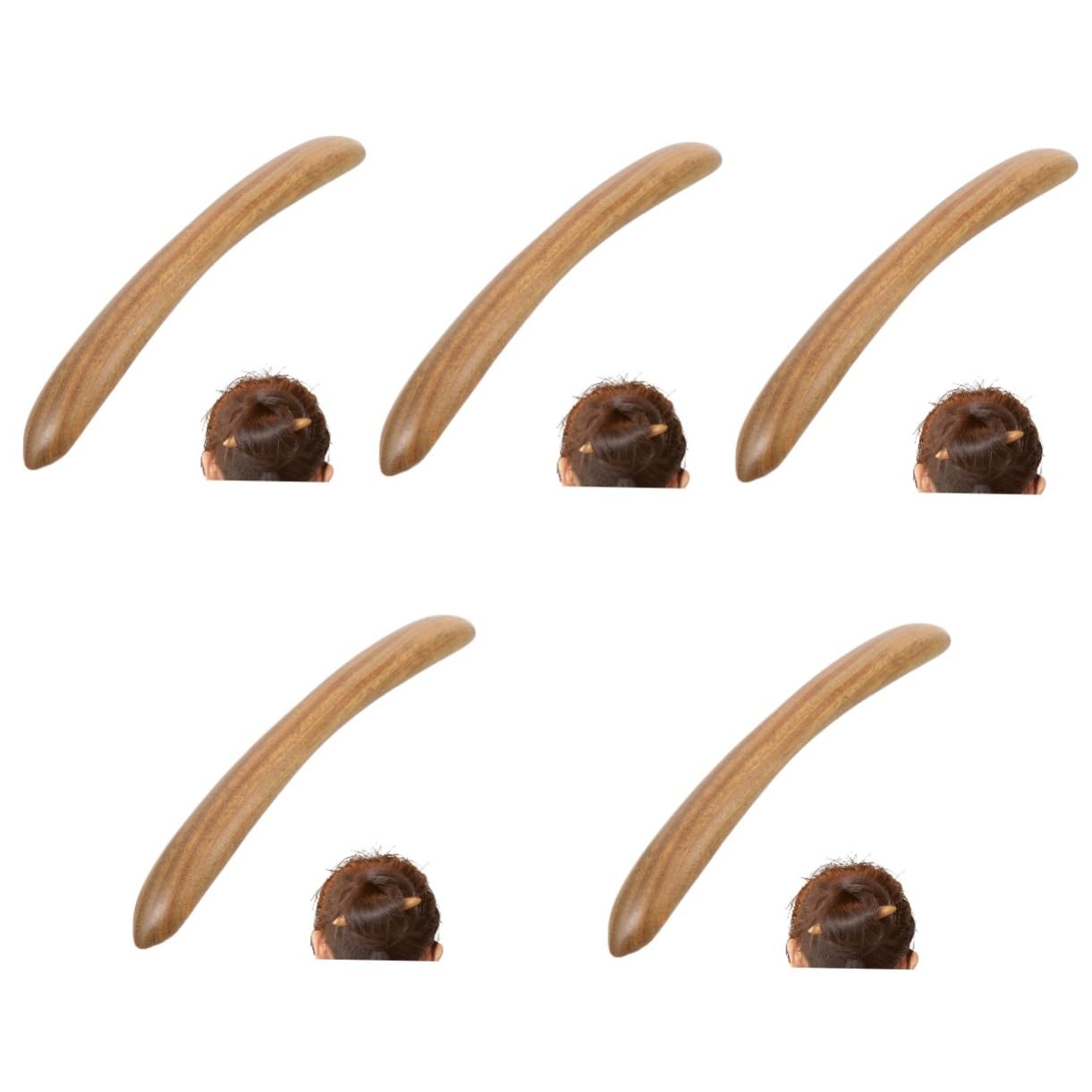 Healeved 5stücke Frauen Haarschmuck Aus Holz Elegante Haarnadeln Für Hochzeiten Langer Haarknoten-stick Aus Grünem Sandelholz Für Frisuren Und -haarstylings
