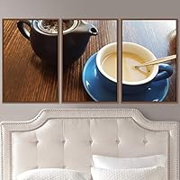3 Piece Framed Canvas Wall Art Coffee Canvas Prints Home Artwork Decoration for Living Room,Bedroom - 16