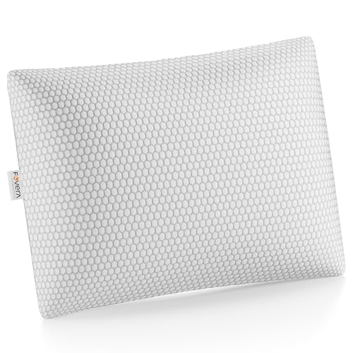 Image of FOVERA All Season Sleeping Pillow | Adjustable Shredded Memory Foam Pillow for Bed | For Side & Back Sleepers - Relieves Neck & Shoulder Pain, Soft Washable Cool Fabric Cover (20 x 15 Inch, Pack of 1)