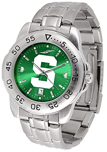 Image of SunTime Men's NCAA Team Sport Watch, 20mm Stainless Steel Strap, Reflective Shiny Dial with Date