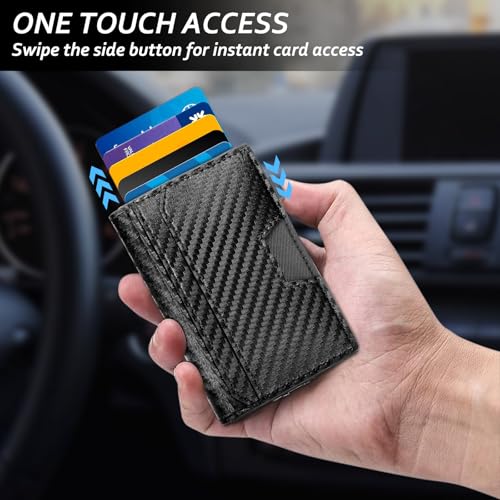 Slim Wallet for Men with Pop Up Card Holder 9-13 Cards, Bifold Minimalist Smart Wallet RFID Blocking Credit Card Holder with ID Window & Stretchable Cash Slot Compact Metal Aluminum Card Case2