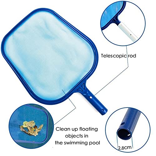 Entemah Rede de limpeza de piscina Rede de skimmer de piscina Ancinho de folha para piscina Rede de