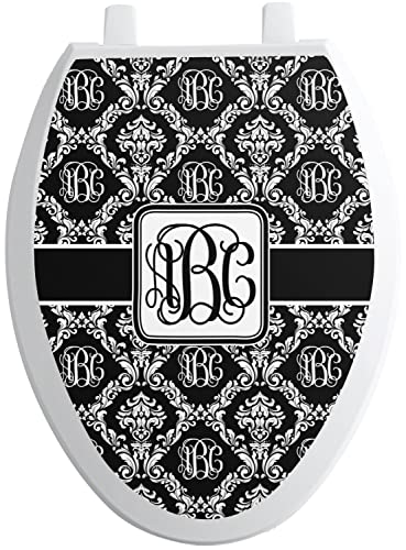 RNK Shops Personalized Monogrammed Damask Toilet Seat Decal - Elongated
