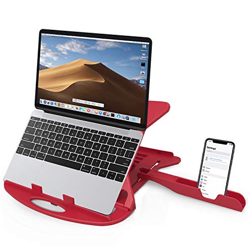 Verstellbarer Laptop-Ständer, belüftet, tragbar, faltbar, drehbar, kompatibel mit MacBook / Tablet / Tablet, Schreibtisch/Schreibtisch/Buch,