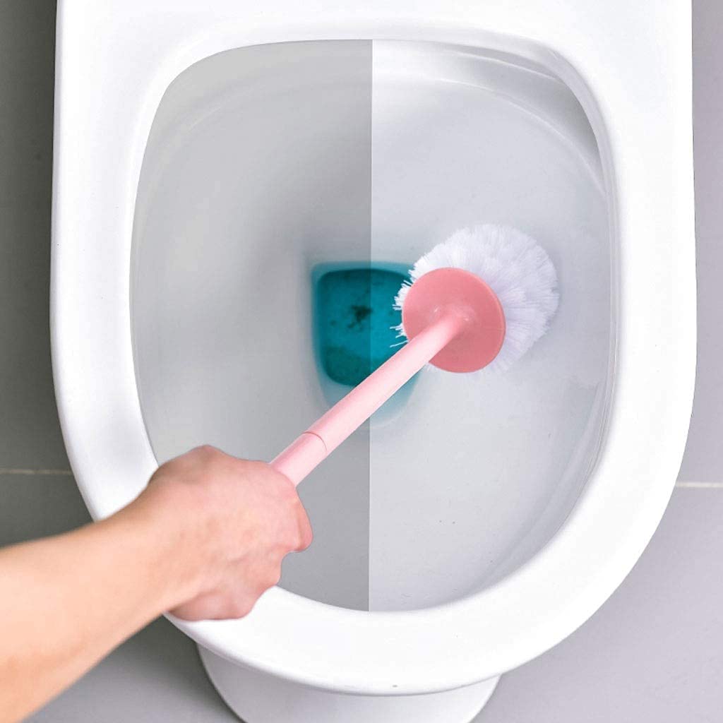 Juego de cepillo de inodoro, cepillo de inodoro, cepillo de limpieza de mango largo, herramienta de limpieza manual de baño doméstico, potente potencia de limpieza, cabezal de cepillo reemplazable