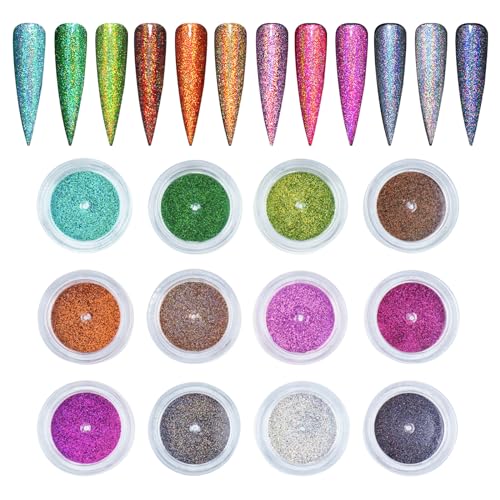 Pure Vie Polvo Uñas Efecto Perlado, 8Colores Dip Powder Nail Kit Pigmentos para Uñas Cuerpo cara Cabello, Nail Art Bricolaje en Casa Salón
