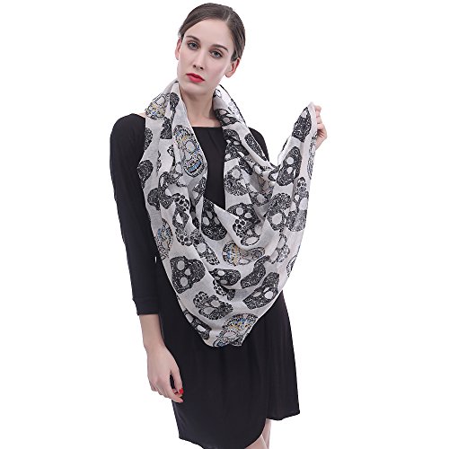 Lina & Lily Sugar Skulls Print Infinity Scarf4