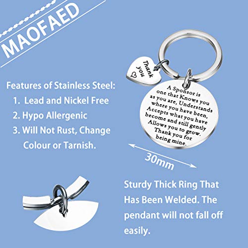MAOFAED Sponsor Keychain Appreciation Gift AA Addiction Recovery2