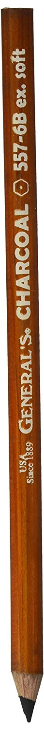 Generals Charcoal Pencil 6B 2 Each