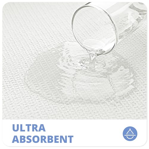 Bathroom Rugs Set 2 Pieces,Thin Bathroom Mats,Toilet Rugs,Quick Dry,Non-Slip,Machine Washable,Low Pile,Absorbent Bath Mats,Shower,Sink,Home Decor Accessories.White,1'5"x2'3"+1'8"x2" U Shape
